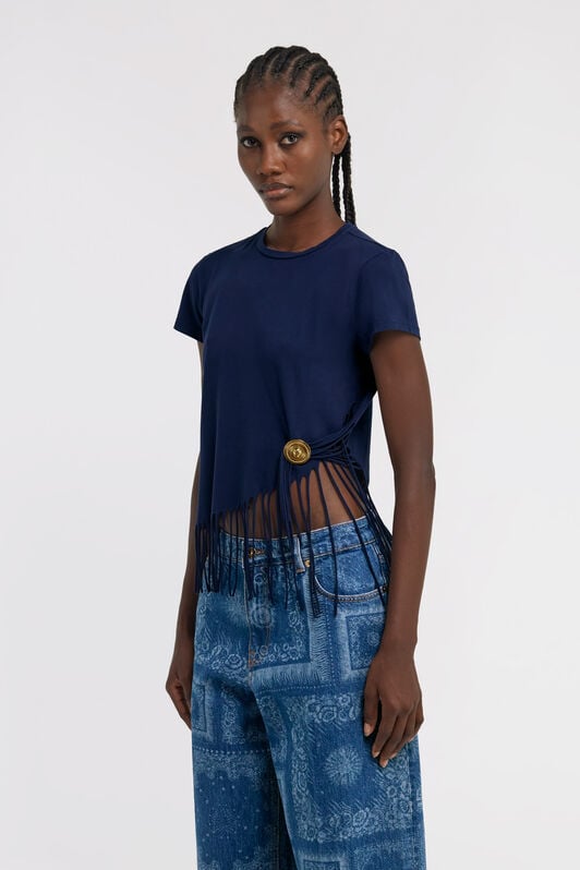 RC T-shirt with fringing RC T-shirt with fringing Dark blue TKT60D-JD061