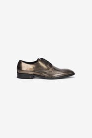 RC Brown Lace-Up Leather Loafers with Python Effect Brown URS051-PZU12