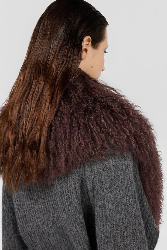 RC Grauer Cardigan mit Gürtel und Lockenkragen DARK GREY XQM910-MQ031