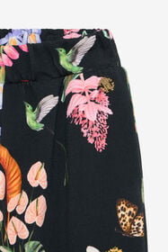JU Pantalon fleuri en coton BLACK VJT23B-5OP32