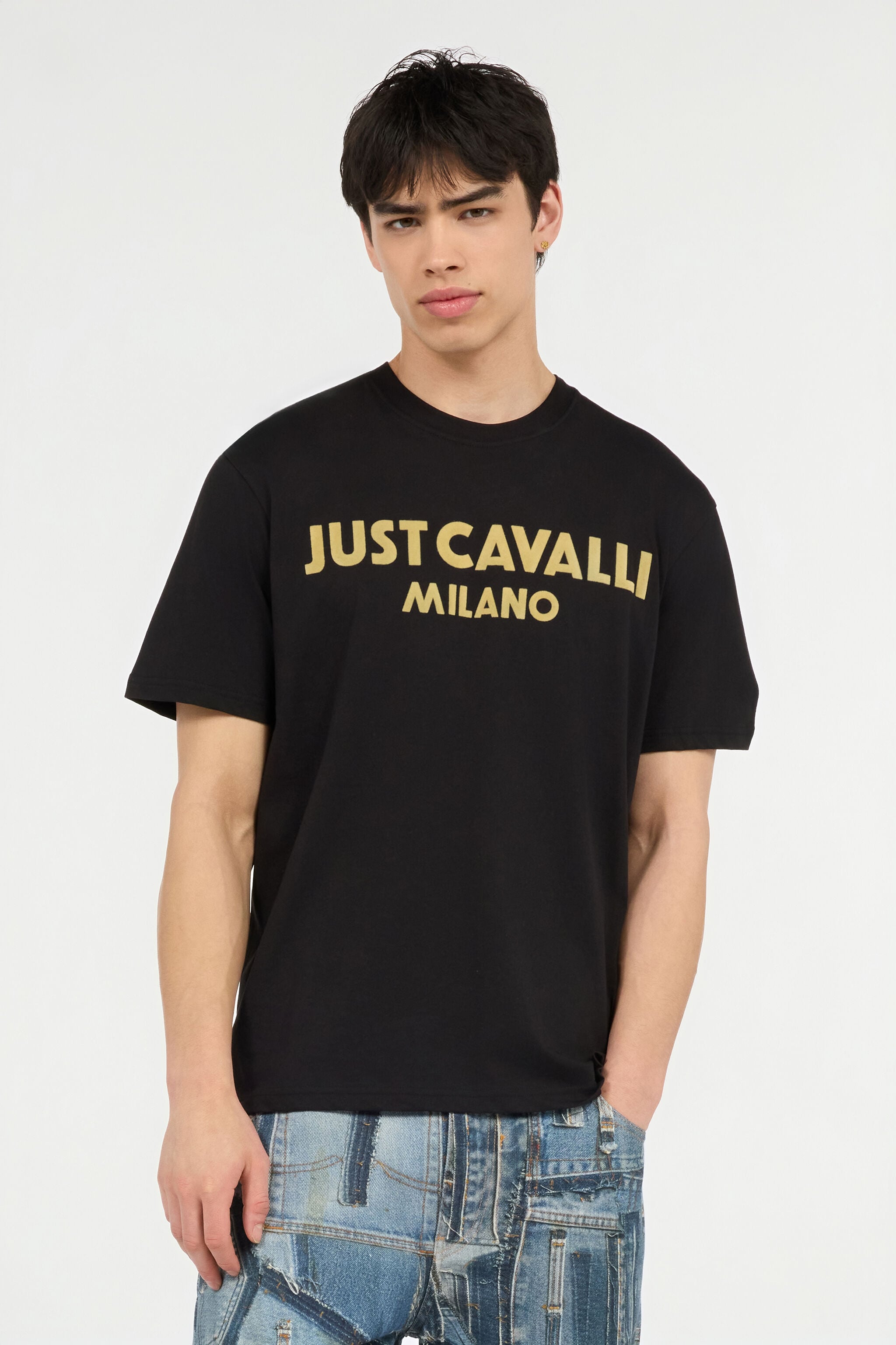 JC T-Shirt With Flocked Logo JC T-Shirt With Flocked Logo BLACK UFT058-UF078