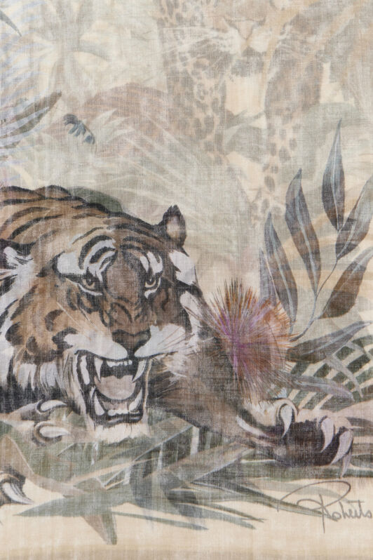 RC Roberto Cavalli Stole with tiger print SAND SYI00C-OBL57