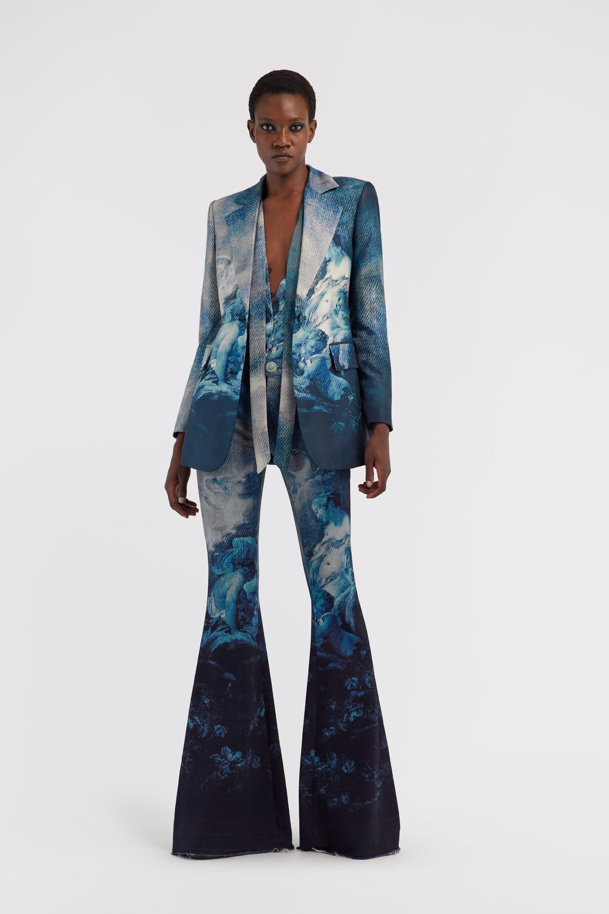 RC Flared jeans with Denim Wild Leda print RC Flared jeans with Denim Wild Leda print Dark blue RWJ207-DSI16