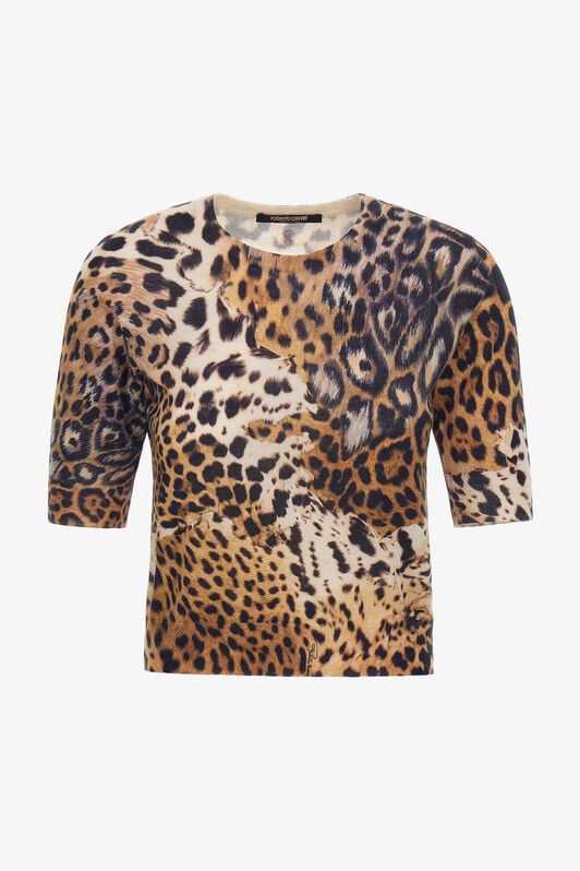 RC Malachite Print Short sleeve Knit RC Malachite Print Short sleeve Knit Light Brown TKM612-MQ014