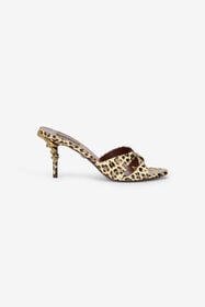 RC Leather Sandals with Leopard Print NATURAL WKS010-PZS02