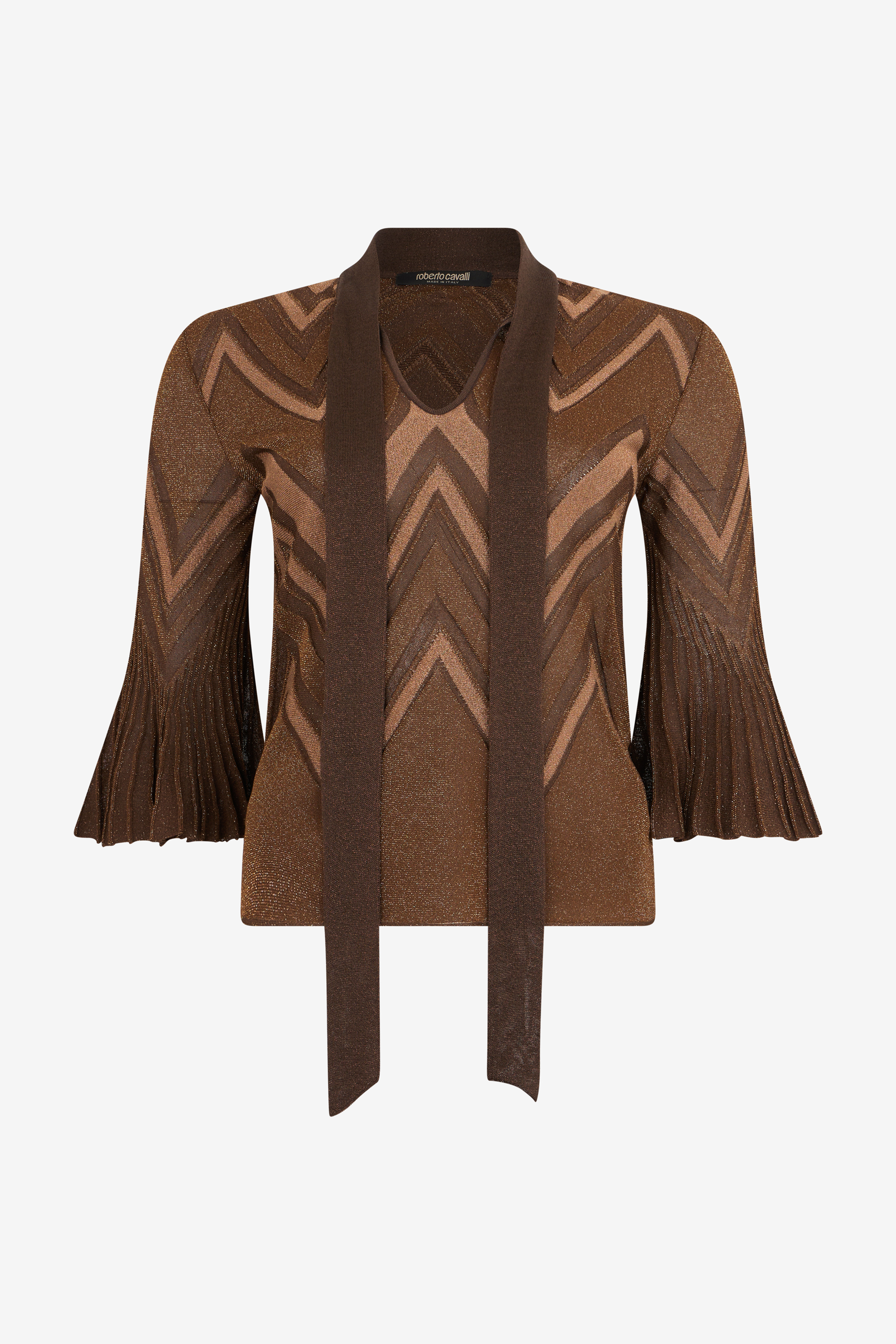 RC Chevron Pattern Knit Top BROWN/PINK XQM606-MO007