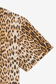 JU T-Shirt À Imprimé Jaguar Skin Marron clair UJT62D-JFO52