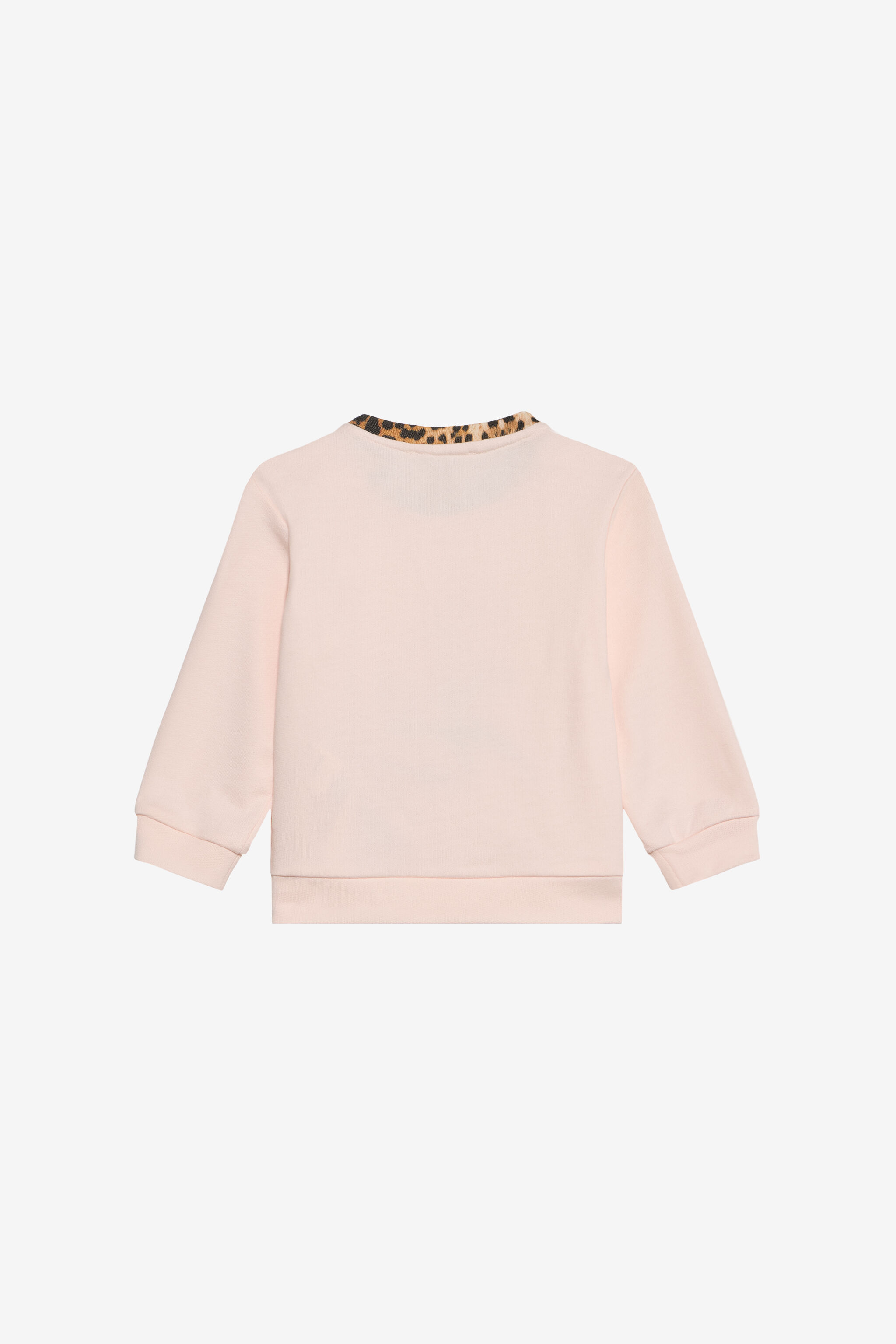 JU Sudadera floral con ribete de leopardo JU Sudadera floral con ribete de leopardo PINK H/G.N XJT66C-CF050