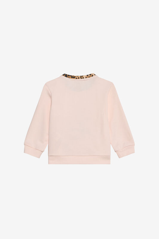 JU Sudadera floral con ribete de leopardo JU Sudadera floral con ribete de leopardo PINK H/G.N XJT66C-CF050