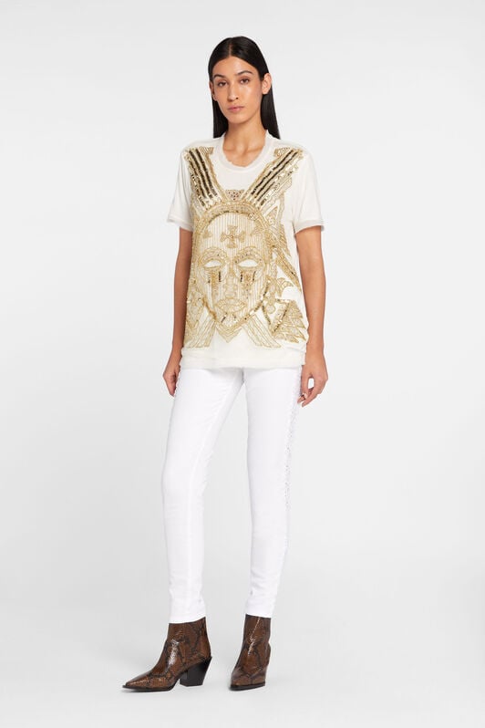 JC Just Cavalli Lace Side Stripe Jeans JC Just Cavalli Lace Side Stripe Jeans White GQLSCY-ISEIO
