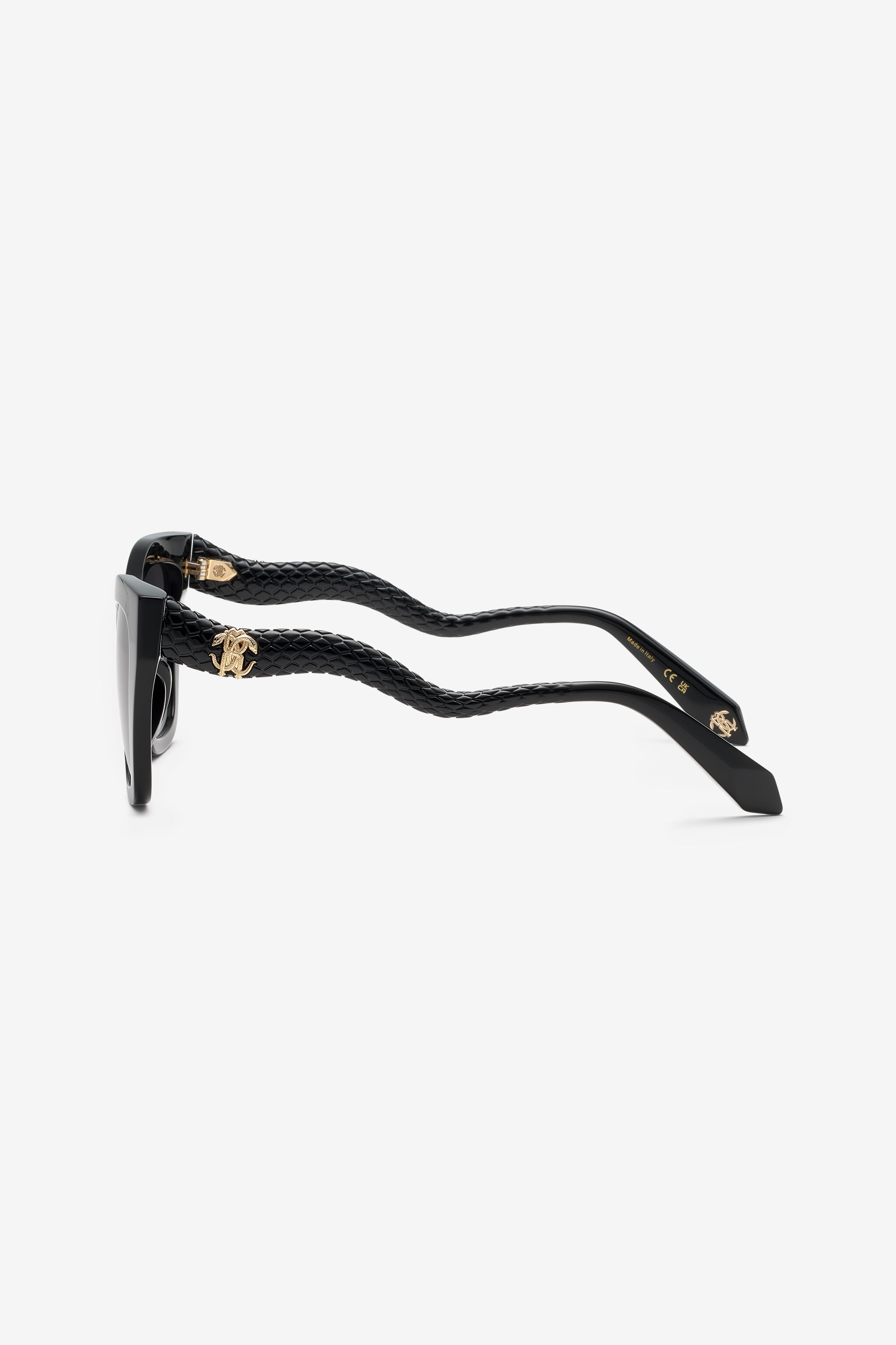 RC Geometrical sunglasses with scale effect temples RC Geometrical sunglasses with scale effect temples Black UALD13-ID208