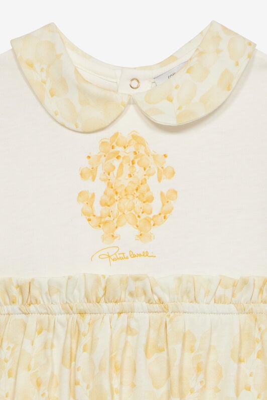 JU RC Monogram Dress With Floral Print JU RC Monogram Dress With Floral Print Yellow UJT104-JD001