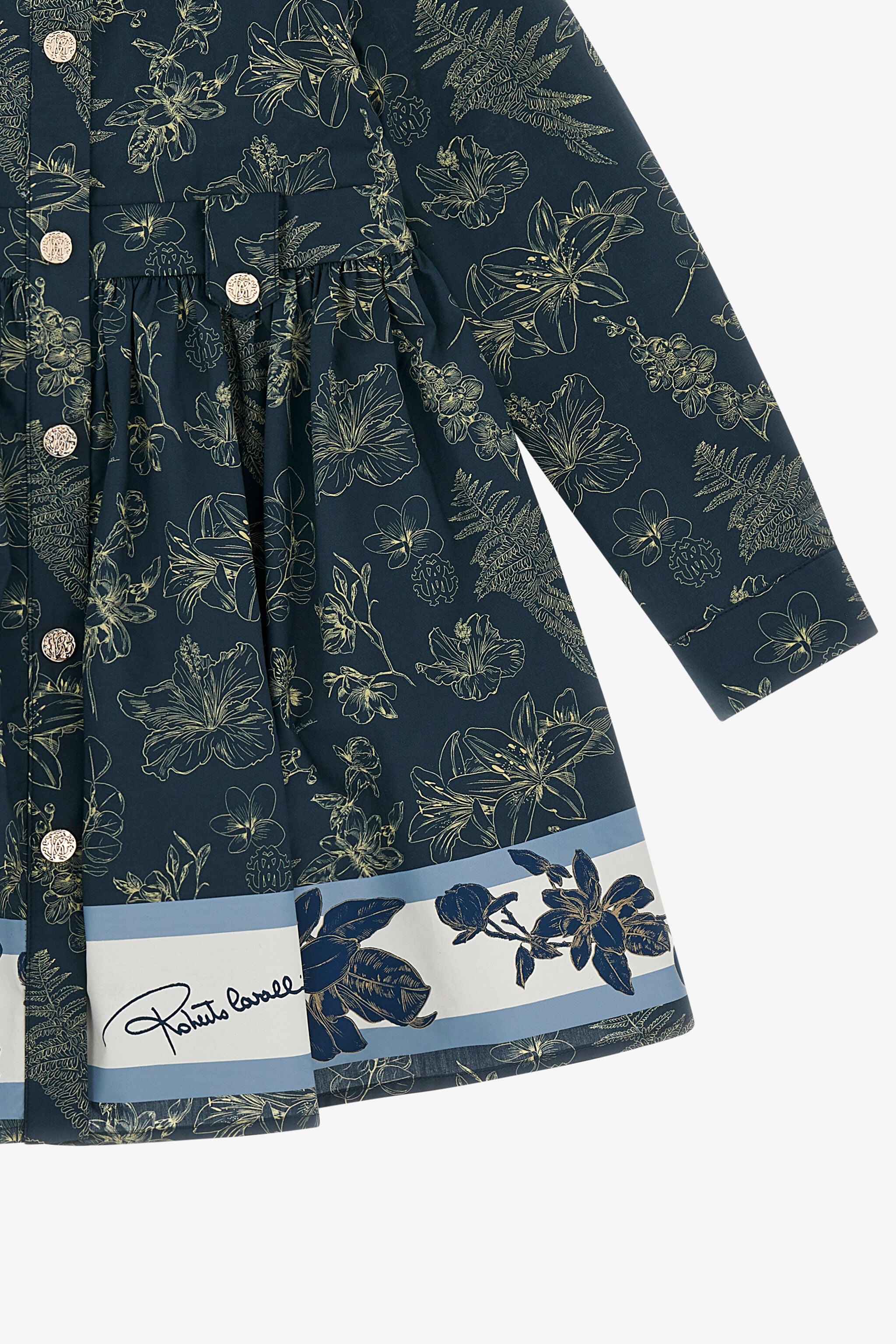 JU Shirt Dress With Floral Dance Print JU Shirt Dress With Floral Dance Print Blue TJT10K-7MM08