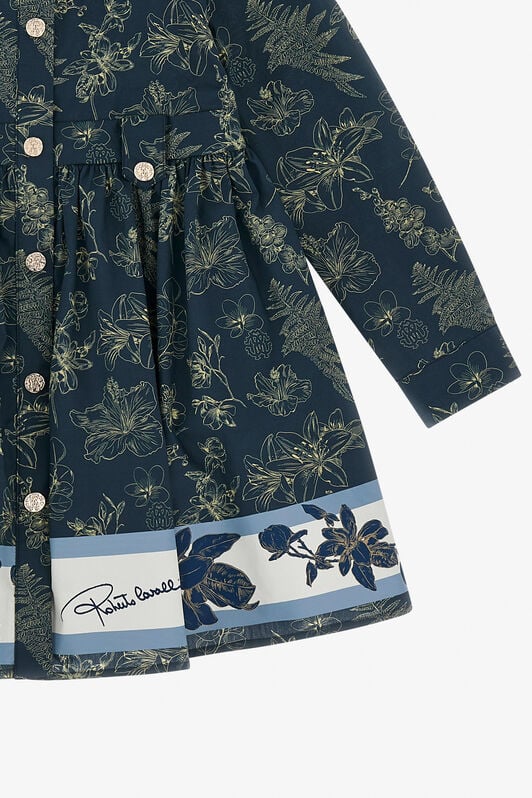 JU Shirt Dress With Floral Dance Print JU Shirt Dress With Floral Dance Print Blue TJT10K-7MM08