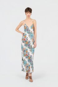 JC Tropical Garden Print Dress TURCHESE CHIRO WFT312-WF710