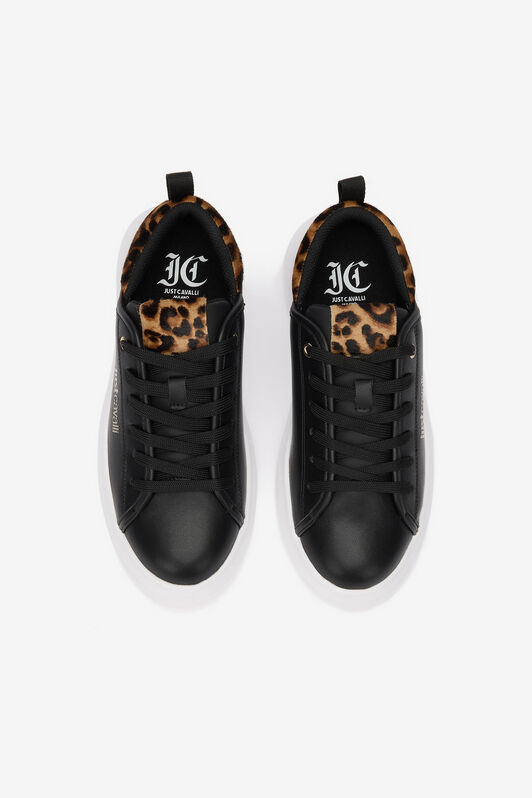 JC Black Sneakers With Leopard Detail BLACK VFS077-VF605