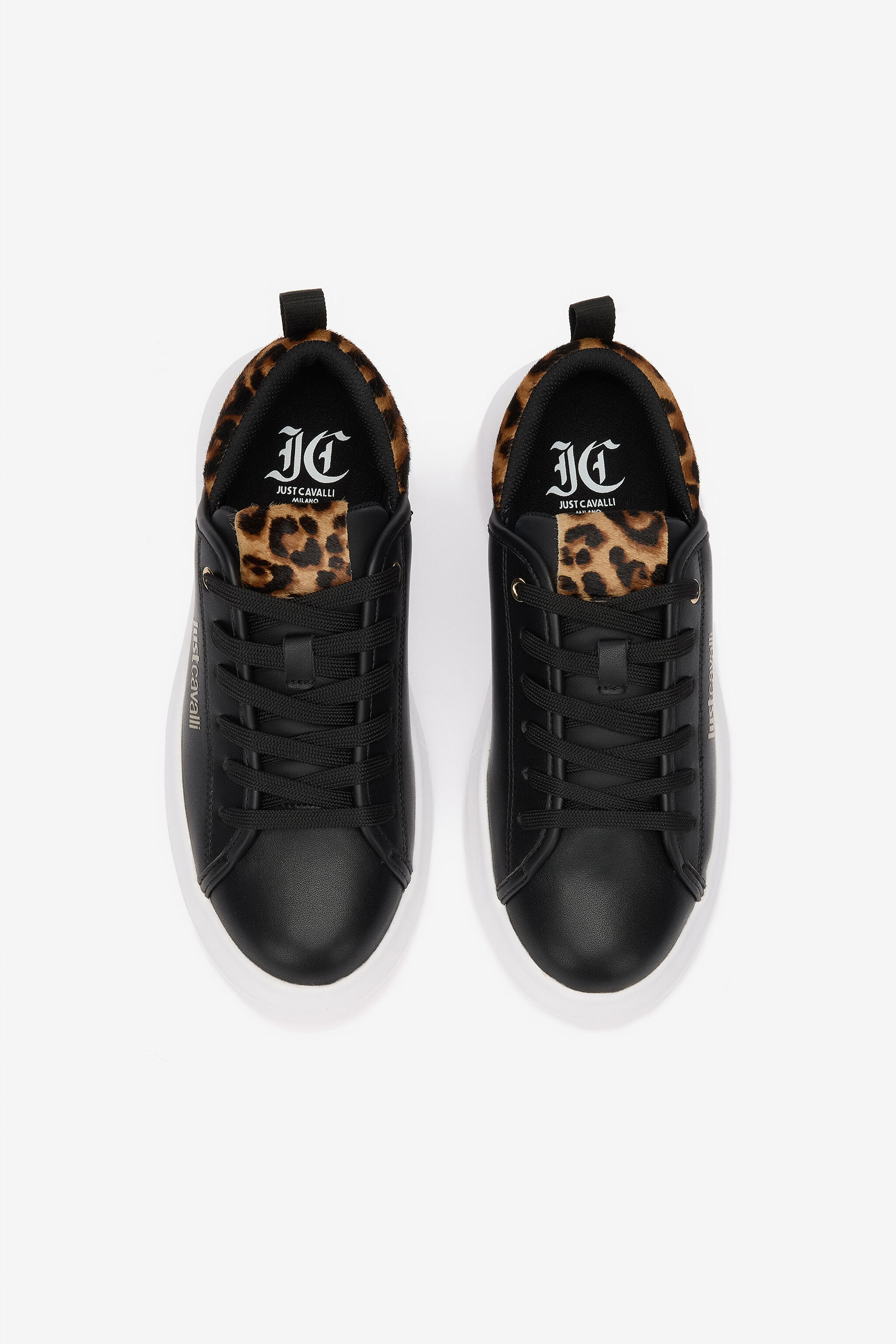 JC Black Sneakers With Leopard Detail BLACK VFS077-VF605