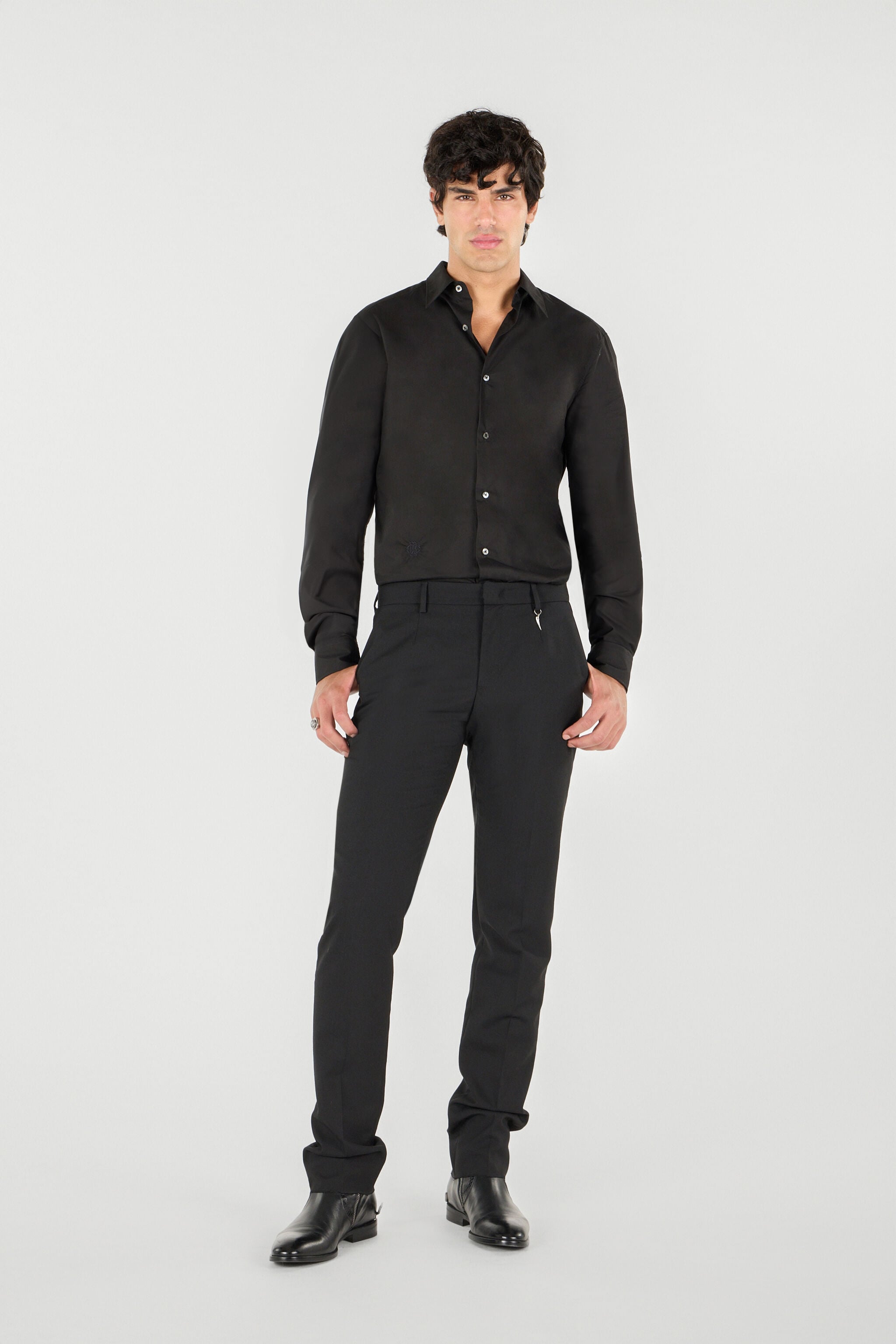 RC Camisa Con Monograma RC Negro SRT700-CH026