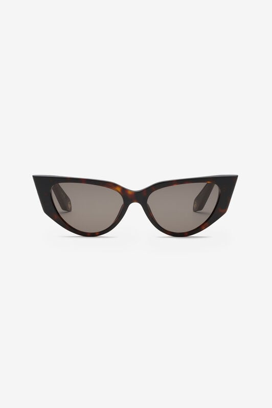 RC Cat-eye shape sunglasses with scale effect temples RC Cat-eye shape sunglasses with scale effect temples SHINY BROWN/YELLOW H UALD12-ID207