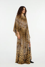 RC Long silk dress with Jaguar Skin print NATURALE VWT180-SQR80