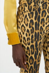 RC Denim Jeans With Jaguar Skin Print Brown VWJ221-DAQ71
