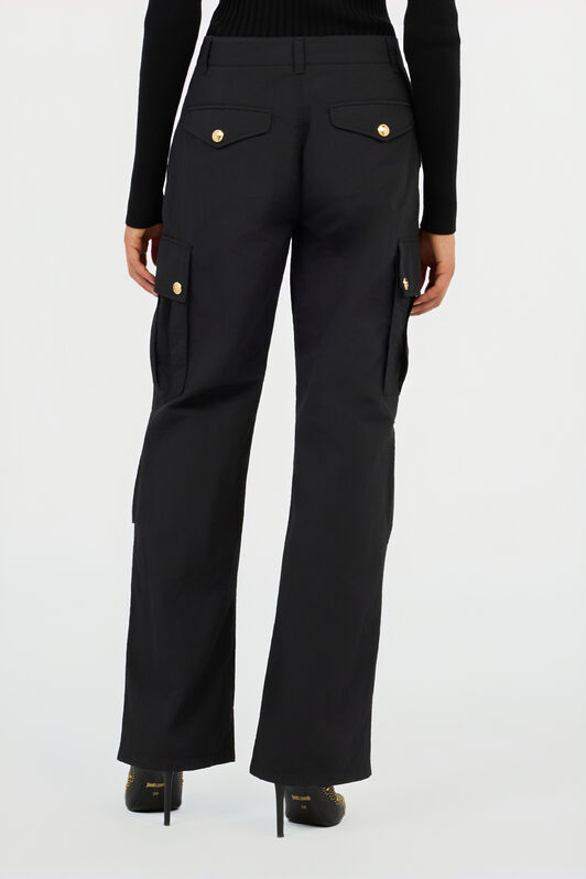 JC Black Cargo Trousers With Gold Buttons JC Black Cargo Trousers With Gold Buttons BLACK VFT152-VF231