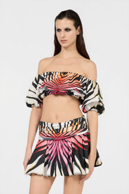 RC Top Crop Stampa Ray Of Paradise CORAL XKT615-3AM33