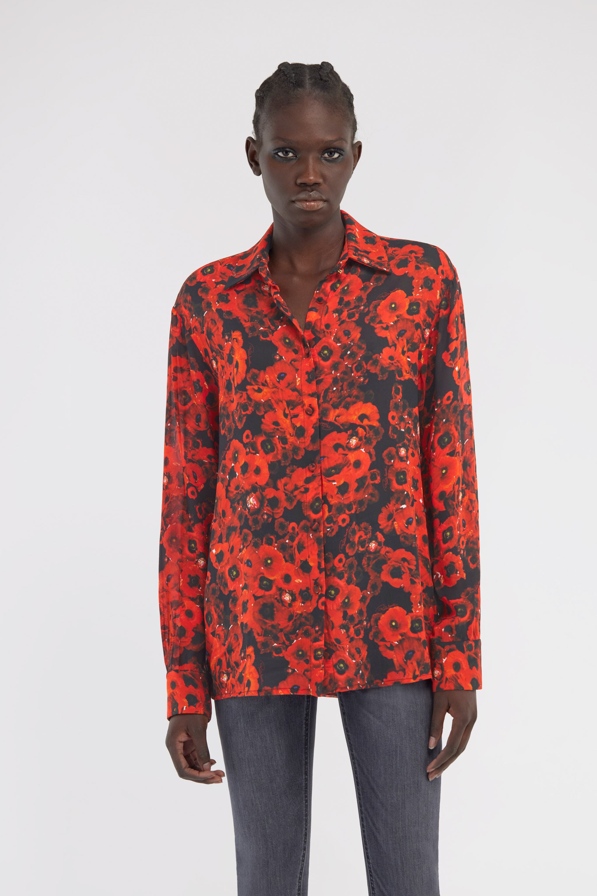 RC Camicia Rossa Con Stampa Papaveri Rosso NOT70A-6DM80