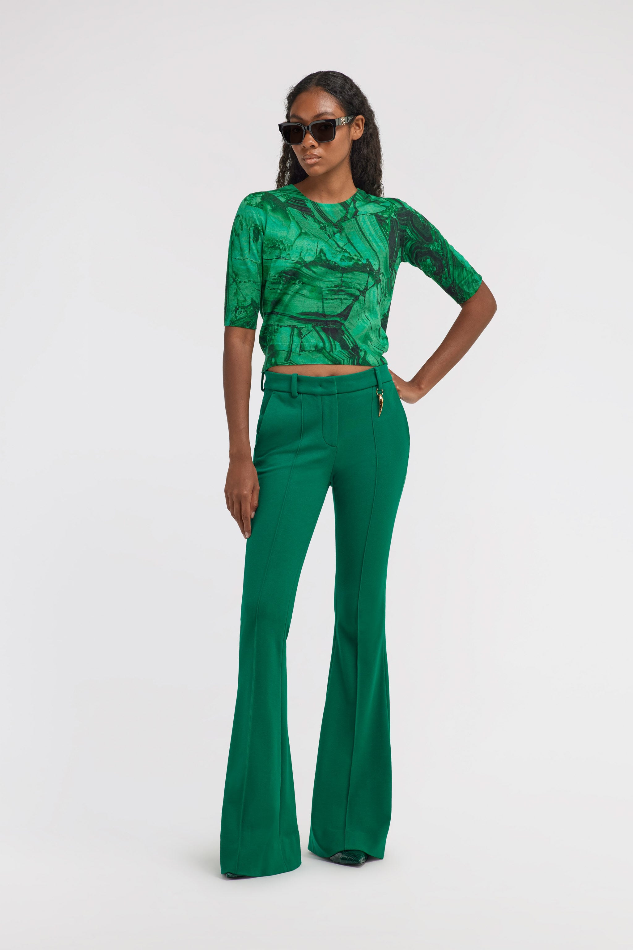 RC Malachite Print Short sleeve Knit RC Malachite Print Short sleeve Knit Green TKM612-MQ014