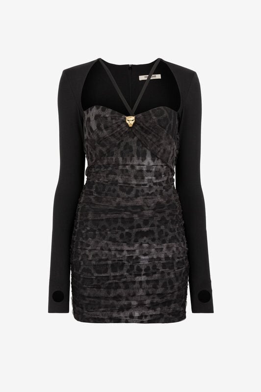 RC Leopard-print dress RC Leopard-print dress Black QKT105-JE019