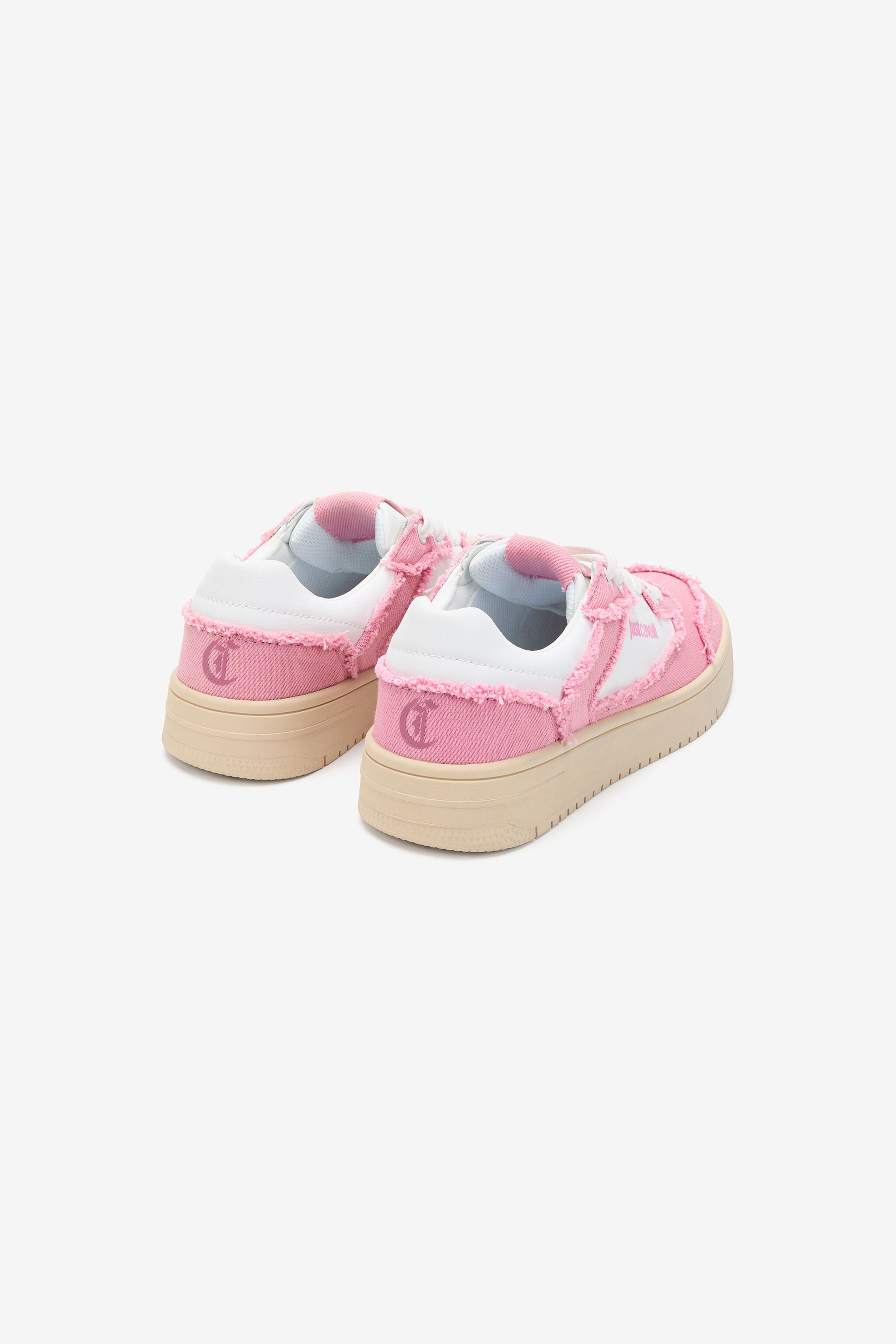 JC Sneakers in Cotton Denim and Leather JC Sneakers in Cotton Denim and Leather 003 WHITE + 433 CARN WFS057-WF295