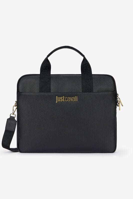 JC Just Cavalli Black Briefcase With Jacquard Strap JC Just Cavalli Black Briefcase With Jacquard Strap BLACK VFB027-VF559