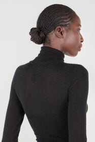 RC Rollkragenpullover Aus Woll-Seiden-Mischgewebe RC Rollkragenpullover Aus Woll-Seiden-Mischgewebe Schwarz TWM601-KP001