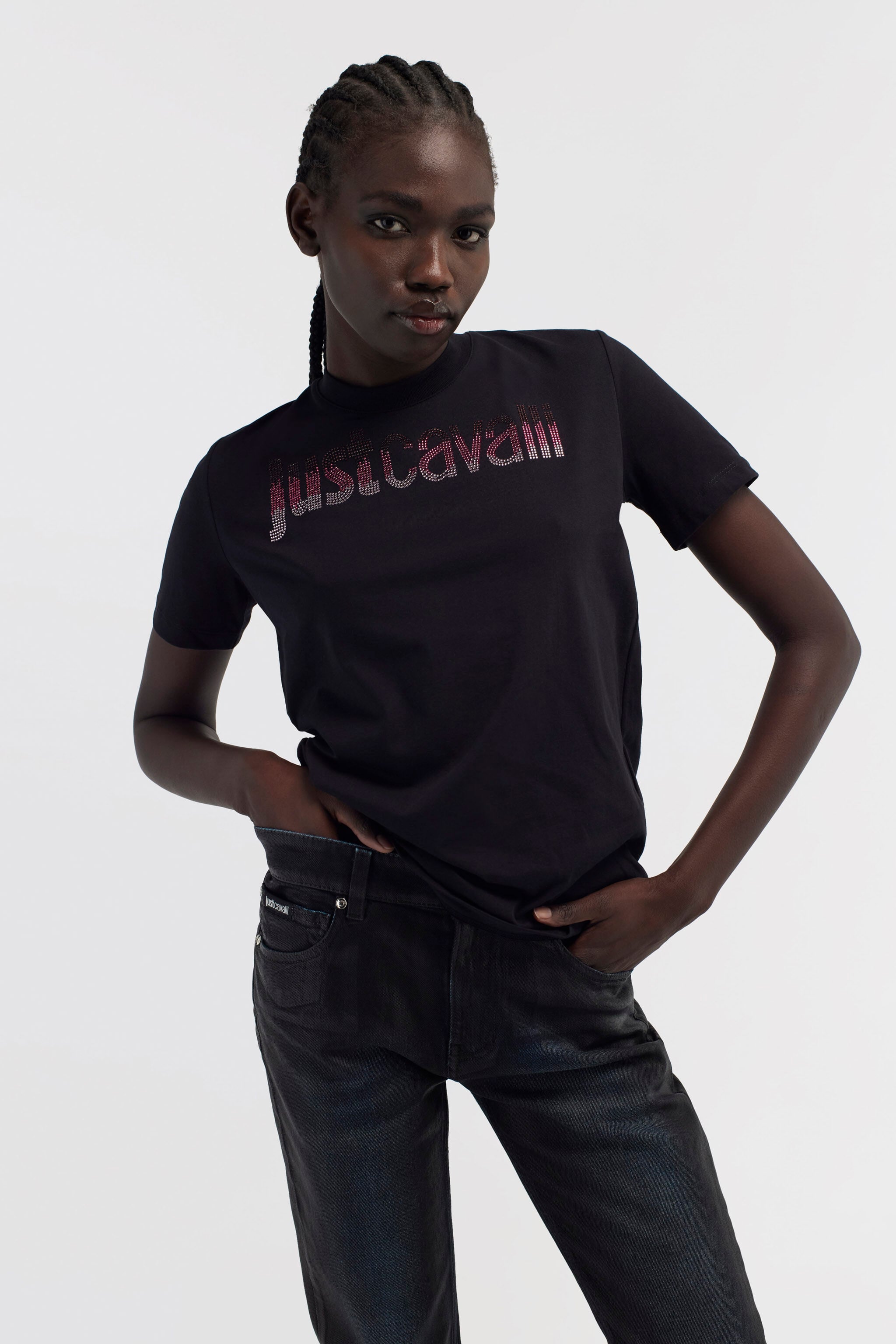 JC Just Cavalli Logo T-Shirt JC Just Cavalli Logo T-Shirt Black RKT851-RK357