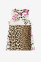 JU Flower And Leopard-Print Dress Pink OJT163-ISA2J