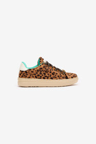 RC Sneakers With Jaguar Skin Print Brown UKS034-PZ576