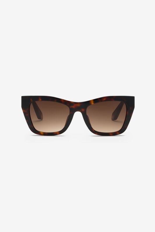 RC Lunettes de soleil géométriques avec branches effet écailles RC Lunettes de soleil géométriques avec branches effet écailles SHINY BROWN/YELLOW H UALD13-ID208