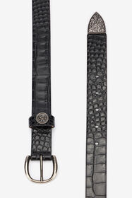 RC Cintura In Pelle Con Monogram Mirror Snake Nero TRC001-PZ975