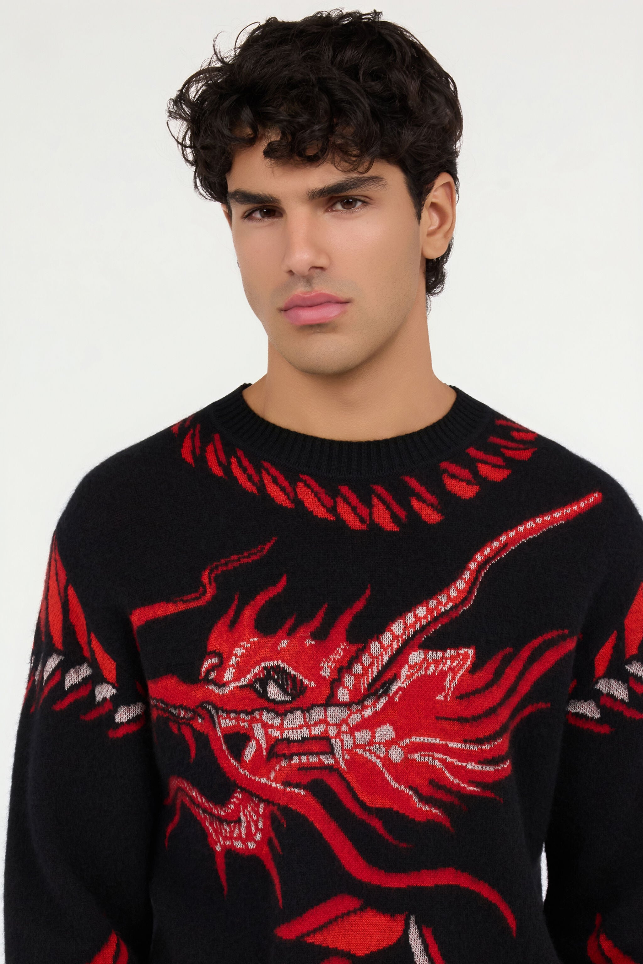 RC Black Sweater with Red and White Dragon RC Black Sweater with Red and White Dragon BLACK WHITE RED VNM603-MQ013