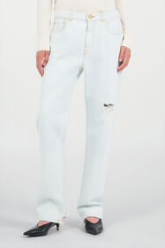 RC Light-Wash Denim Jeans with Distressed Details DARK BLUE WQJ200-VT002