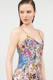 RC AbitoLungo in Seta con Stampa Florentine Flowers BEIGE WQT130-HER29