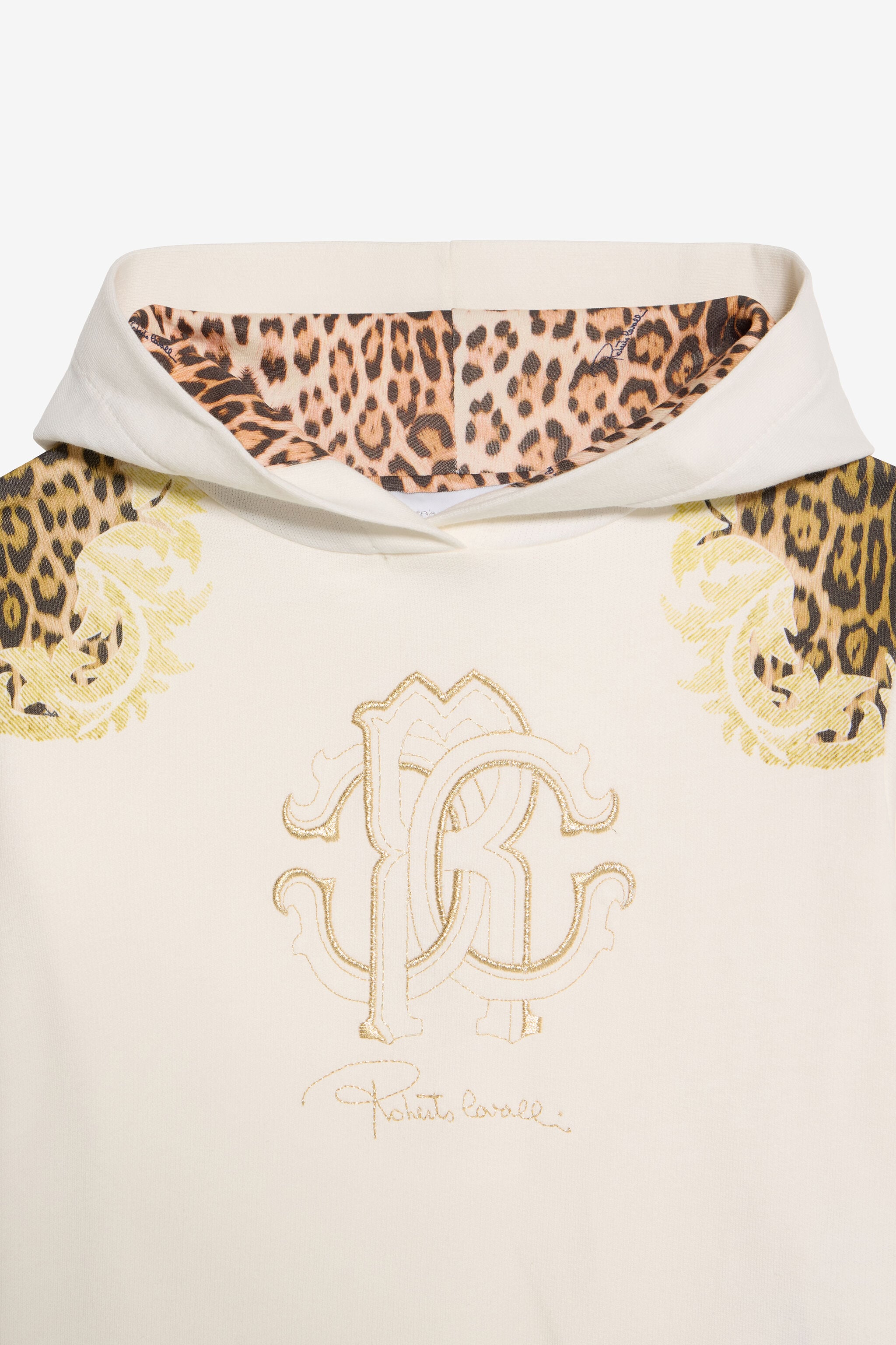 JU Leopard And Baroque Print Sweatshirt Dress JU Leopard And Baroque Print Sweatshirt Dress MILKY WHITE VJT69B-CF050