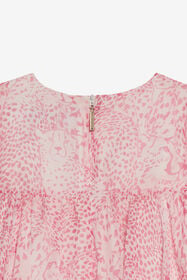 JU Robe En Soie À Imprimé Guépards Rose UJT102-2NO37