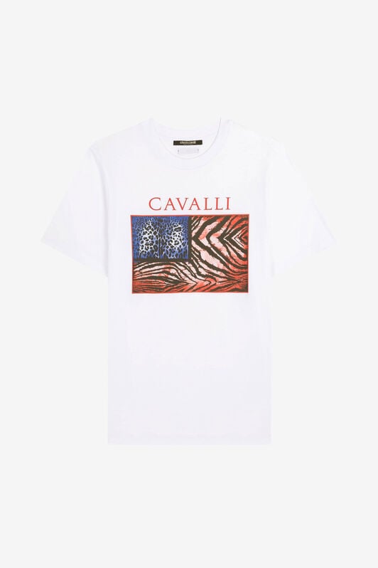 RC Animalier Patchwork-Print T-Shirt RC Animalier Patchwork-Print T-Shirt White PRT60A-JD060