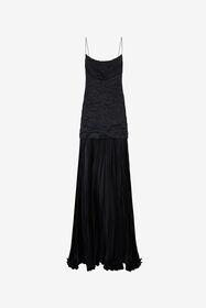 RC Long Snakeskin-Effect Dress Black UKT118-SZN57