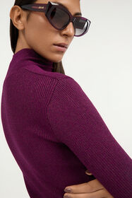 JC Purple Ribbed Mini Dress With Snake Detail CILIEGIA VFT257-VF404
