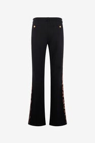 RC Black Flare Trousers Leopard Side Panels BLACK TOT20A-FT223