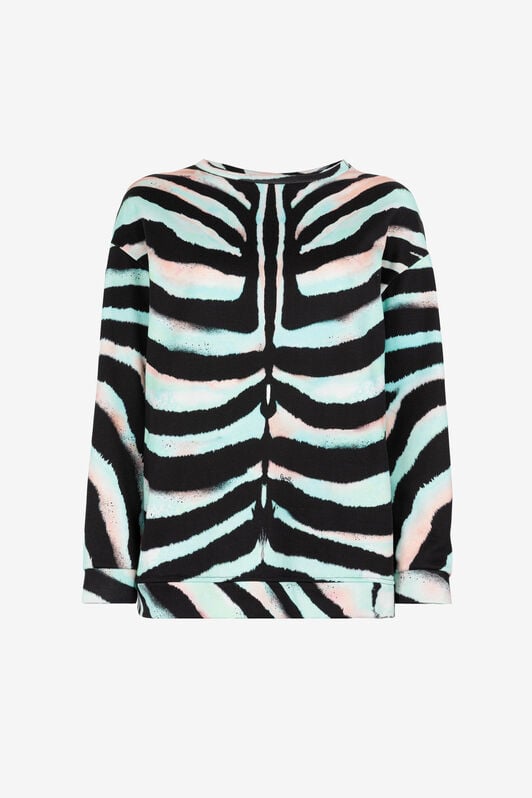RC Zebra-Print Logo Cotton Sweatshirt RC Zebra-Print Logo Cotton Sweatshirt Light green/Black OQT66I-5OD03