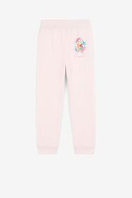 JU Pantalon de jogging à logo imprimé Rose QJT262-CF050