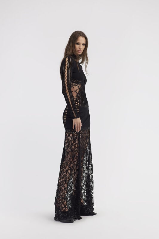 RC Long embroidered knit dress RC Long embroidered knit dress Black RWM105-MG011